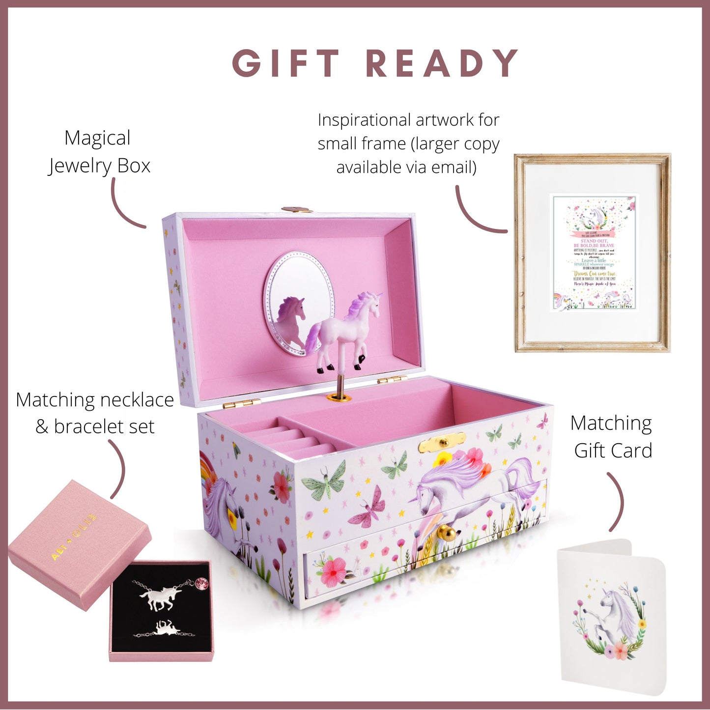Music Jewelry Box for Girls - White Unicorn